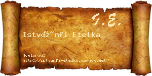 Istvánfi Etelka névjegykártya