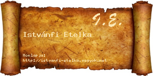 Istvánfi Etelka névjegykártya